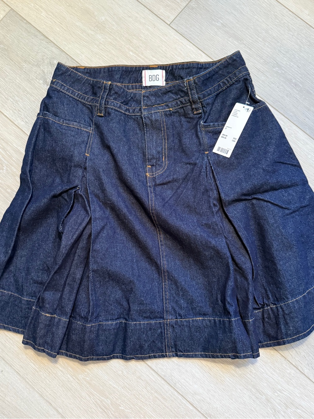 Urban Outfitters-BDG Indigo Denim Flared A-Line Skirt